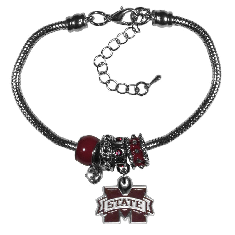 NCAA - Mississippi St. Bulldogs Euro Bead Bracelet-Jewelry & Accessories,Bracelets,Euro Bead Bracelets,College Euro Bead Bracelets-JadeMoghul Inc.