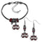 NCAA - Mississippi St. Bulldogs Euro Bead Earrings and Bracelet Set-Jewelry & Accessories,College Jewelry,Mississippi St. Bulldogs Jewelry-JadeMoghul Inc.
