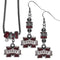 NCAA - Mississippi St. Bulldogs Euro Bead Earrings and Necklace Set-Jewelry & Accessories,College Jewelry,Mississippi St. Bulldogs Jewelry-JadeMoghul Inc.