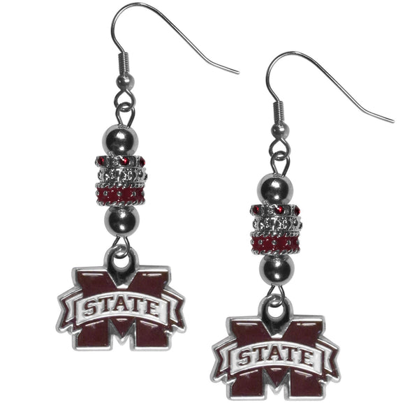 NCAA - Mississippi St. Bulldogs Euro Bead Earrings-Jewelry & Accessories,Earrings,Euro Bead Earrings,College Euro Bead Earrings-JadeMoghul Inc.