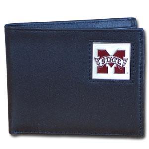 NCAA - Mississippi St. Bulldogs Leather Bi-fold Wallet Packaged in Gift Box-Wallets & Checkbook Covers,Bi-fold Wallets,Gift Box Packaging,College Bi-fold Wallets-JadeMoghul Inc.