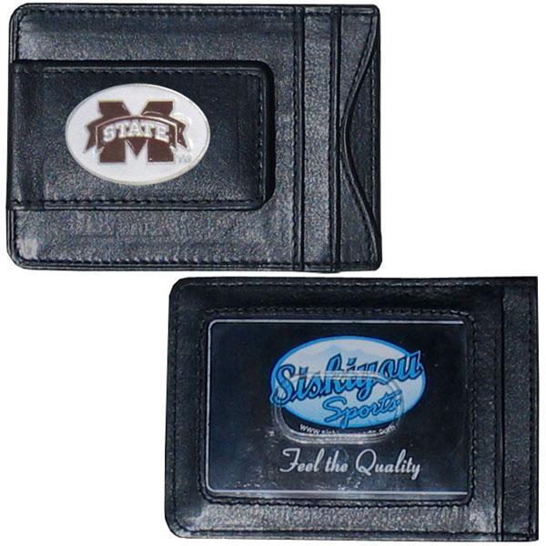 NCAA - Mississippi St. Bulldogs Leather Cash & Cardholder-Wallets & Checkbook Covers,Cash & Cardholders,College Cash & Cardholders-JadeMoghul Inc.