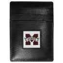 NCAA - Mississippi St. Bulldogs Leather Money Clip/Cardholder Packaged in Gift Box-Wallets & Checkbook Covers,Money Clip/Cardholders,Gift Box Packaging,College Money Clip/Cardholders-JadeMoghul Inc.