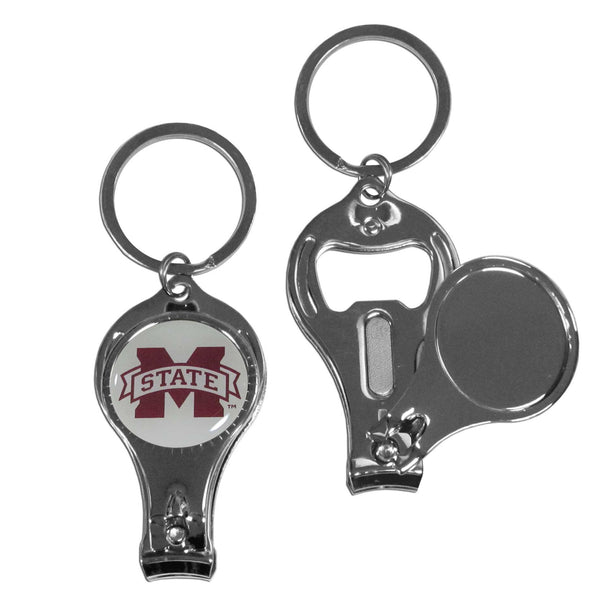 NCAA - Mississippi St. Bulldogs Nail Care/Bottle Opener Key Chain-Key Chains,3 in 1 Key Chains,College 3 in 1 Key Chains-JadeMoghul Inc.