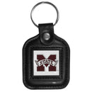 NCAA - Mississippi St. Bulldogs Square Leatherette Key Chain-Key Chains,Leatherette Key Chains,College Leatherette Key Chains-JadeMoghul Inc.