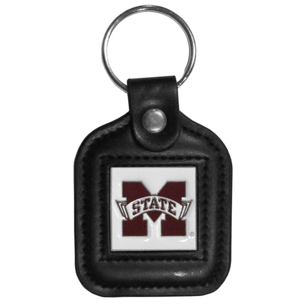 NCAA - Mississippi St. Bulldogs Square Leatherette Key Chain-Key Chains,Leatherette Key Chains,College Leatherette Key Chains-JadeMoghul Inc.