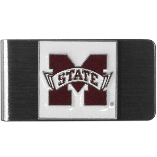 NCAA - Mississippi St. Bulldogs Steel Money Clip-Wallets & Checkbook Covers,Money Clips,Steel Money Clips,College Steel Money Clips-JadeMoghul Inc.