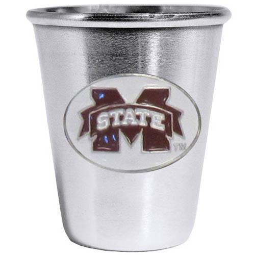 NCAA - Mississippi St. Bulldogs Steel Shot Glass-Beverage Ware,Shot Glasses,Steel Glasses,College Steel Glasses-JadeMoghul Inc.