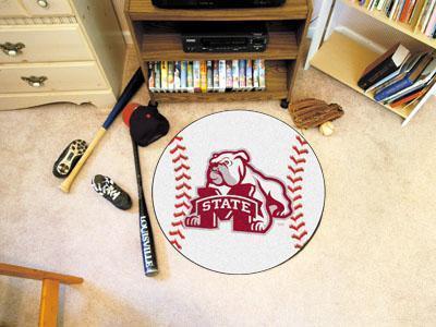 Round Rugs NCAA Mississippi State Baseball Mat 27" diameter