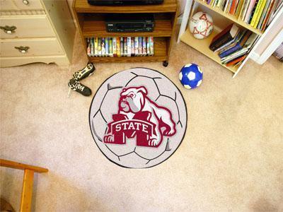 Small Round Rugs NCAA Mississippi State Soccer Ball 27" diameter