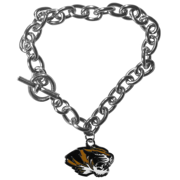 NCAA - Missouri Tigers Charm Chain Bracelet-Jewelry & Accessories,Bracelets,Charm Chain Bracelets,College Charm Chain Bracelets-JadeMoghul Inc.