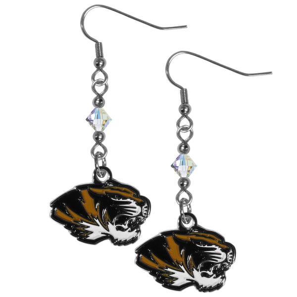 NCAA - Missouri Tigers Crystal Dangle Earrings-Jewelry & Accessories,Earrings,Crystal Dangle Earrings,College Crystal Earrings-JadeMoghul Inc.
