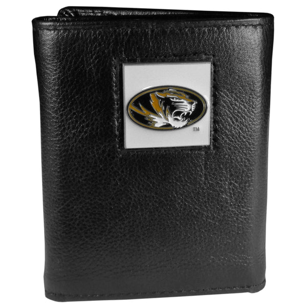 NCAA - Missouri Tigers Deluxe Leather Tri-fold Wallet Packaged in Gift Box-Wallets & Checkbook Covers,Tri-fold Wallets,Deluxe Tri-fold Wallets,Gift Box Packaging,College Tri-fold Wallets-JadeMoghul Inc.