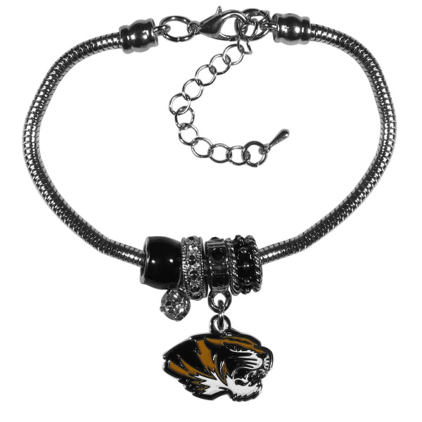 NCAA - Missouri Tigers Euro Bead Bracelet-Jewelry & Accessories,Bracelets,Euro Bead Bracelets,College Euro Bead Bracelets-JadeMoghul Inc.