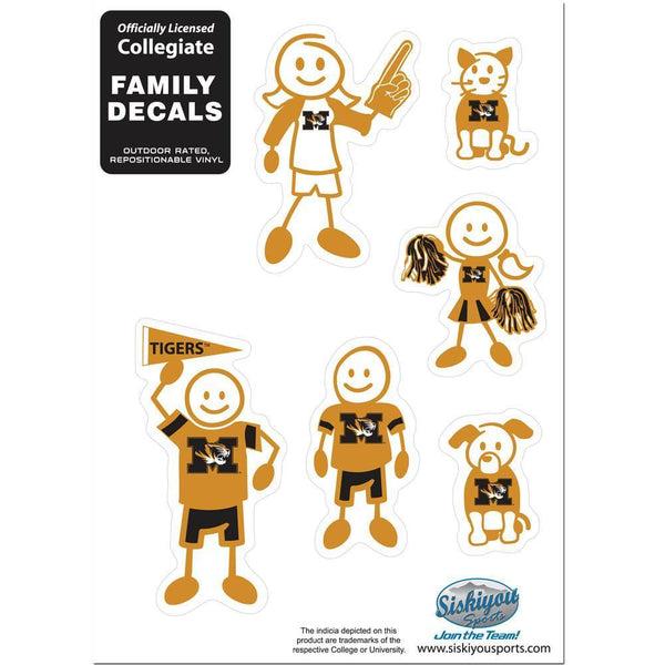 NCAA - Missouri Tigers Family Decal Set Small-Automotive Accessories,Decals,Family Character Decals,Small Family Decals,College Small Family Decals-JadeMoghul Inc.
