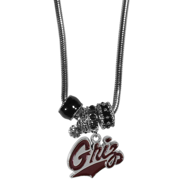 NCAA - Montana Grizzlies Euro Bead Necklace-Jewelry & Accessories,Necklaces,Euro Bead Necklaces,College Euro Bead Necklaces-JadeMoghul Inc.