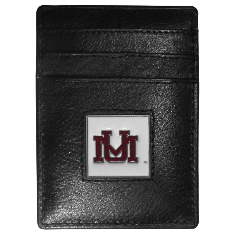 NCAA - Montana Grizzlies Leather Money Clip/Cardholder Packaged in Gift Box-Wallets & Checkbook Covers,Money Clip/Cardholders,Gift Box Packaging,College Money Clip/Cardholders-JadeMoghul Inc.