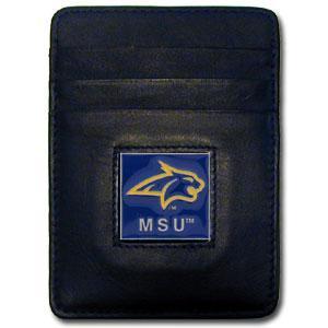 NCAA - Montana St. Bobcats Leather Money Clip/Cardholder Packaged in Gift Box-Wallets & Checkbook Covers,Money Clip/Cardholders,Gift Box Packaging,College Money Clip/Cardholders-JadeMoghul Inc.