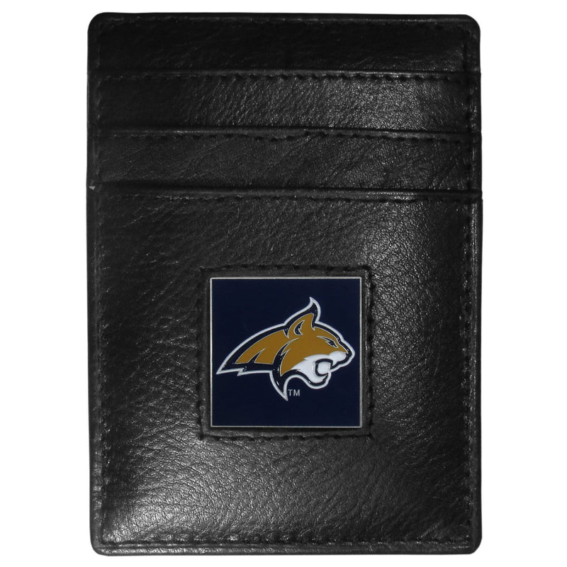 NCAA - Montana St. Bobcats Leather Money Clip/Cardholder-Wallets & Checkbook Covers,Money Clip/Cardholders,Window Box Packaging,College Money Clip/Cardholders-JadeMoghul Inc.