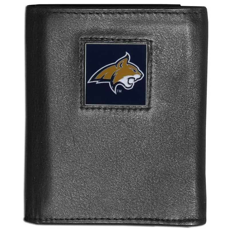 NCAA - Montana St. Bobcats Leather Tri-fold Wallet-Wallets & Checkbook Covers,Tri-fold Wallets,Tri-fold Wallets,College Tri-fold Wallets-JadeMoghul Inc.