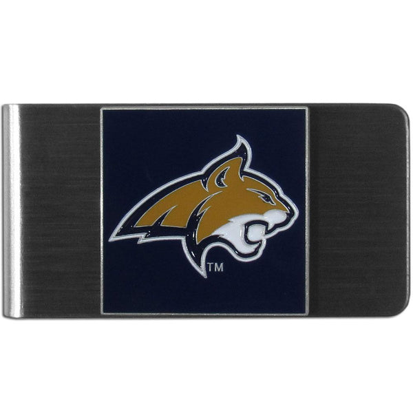 NCAA - Montana St. Bobcats Steel Money Clip-Wallets & Checkbook Covers,Money Clips,Steel Money Clips,College Steel Money Clips-JadeMoghul Inc.
