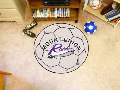 Small Round Rugs NCAA Mount Union Soccer Ball 27" diameter