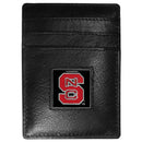 NCAA - N. Carolina St. Wolfpack Leather Money Clip/Cardholder Packaged in Gift Box-Wallets & Checkbook Covers,Money Clip/Cardholders,Gift Box Packaging,College Money Clip/Cardholders-JadeMoghul Inc.