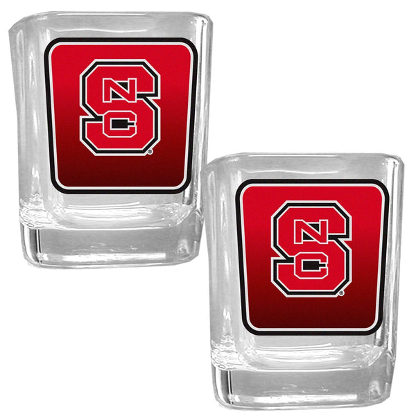 NCAA - N. Carolina St. Wolfpack Square Glass Shot Glass Set-Beverage Ware,Shot Glass,Graphic Shot Glass,College Graphic Shot Glass,-JadeMoghul Inc.