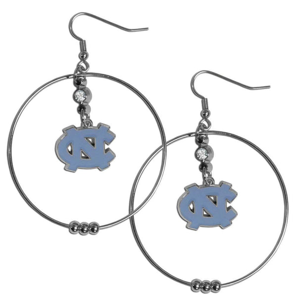 NCAA - N. Carolina Tar Heels 2 Inch Hoop Earrings-Jewelry & Accessories,Earrings,2 inch Hoop Earrings,College Hoop Earrings-JadeMoghul Inc.