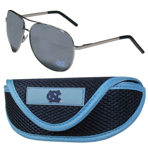 NCAA - N. Carolina Tar Heels Aviator Sunglasses and Sports Case-Sunglasses, Eyewear & Accessories,Sunglass & Accessory Sets,Aviator Sunglasses & Sport Case,College Aviator Sunglasses Sunglasses & Sport Case-JadeMoghul Inc.