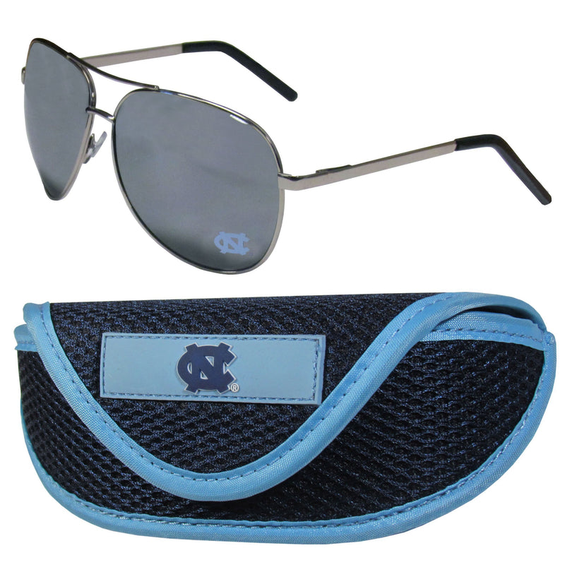 NCAA - N. Carolina Tar Heels Aviator Sunglasses and Sports Case-Sunglasses, Eyewear & Accessories,Sunglass & Accessory Sets,Aviator Sunglasses & Sport Case,College Aviator Sunglasses Sunglasses & Sport Case-JadeMoghul Inc.