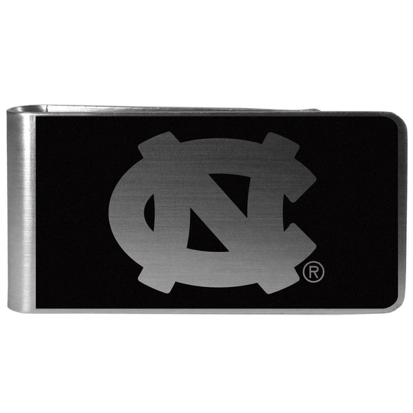 NCAA - N. Carolina Tar Heels Black and Steel Money Clip-Wallets & Checkbook Covers,College Wallets,N. Carolina Tar Heels Wallets-JadeMoghul Inc.