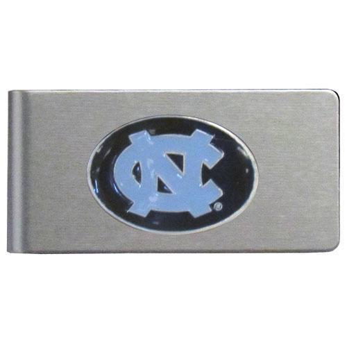 NCAA - N. Carolina Tar Heels Brushed Metal Money Clip-Wallets & Checkbook Covers,Money Clips,Brushed Money Clips,College Brushed Money Clips-JadeMoghul Inc.