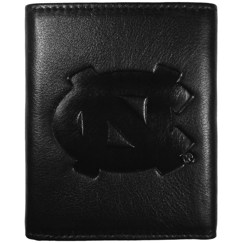 NCAA - N. Carolina Tar Heels Embossed Leather Tri-fold Wallet-Wallets & Checkbook Covers,College Wallets,College Tri-fold Wallets,Leather Tri-fold Wallets-JadeMoghul Inc.