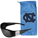 NCAA - N. Carolina Tar Heels Etched Chrome Wrap Sunglasses and Bag-Sunglasses, Eyewear & Accessories,College Eyewear,N. Carolina Tar Heels Eyewear-JadeMoghul Inc.