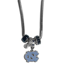NCAA - N. Carolina Tar Heels Euro Bead Necklace-Jewelry & Accessories,Necklaces,Euro Bead Necklaces,College Euro Bead Necklaces-JadeMoghul Inc.
