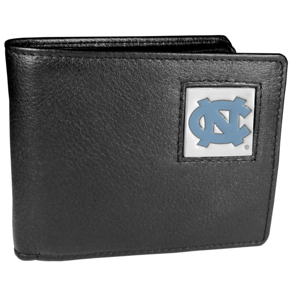 NCAA - N. Carolina Tar Heels Leather Bi-fold Wallet Packaged in Gift Box-Wallets & Checkbook Covers,Bi-fold Wallets,Gift Box Packaging,College Bi-fold Wallets-JadeMoghul Inc.