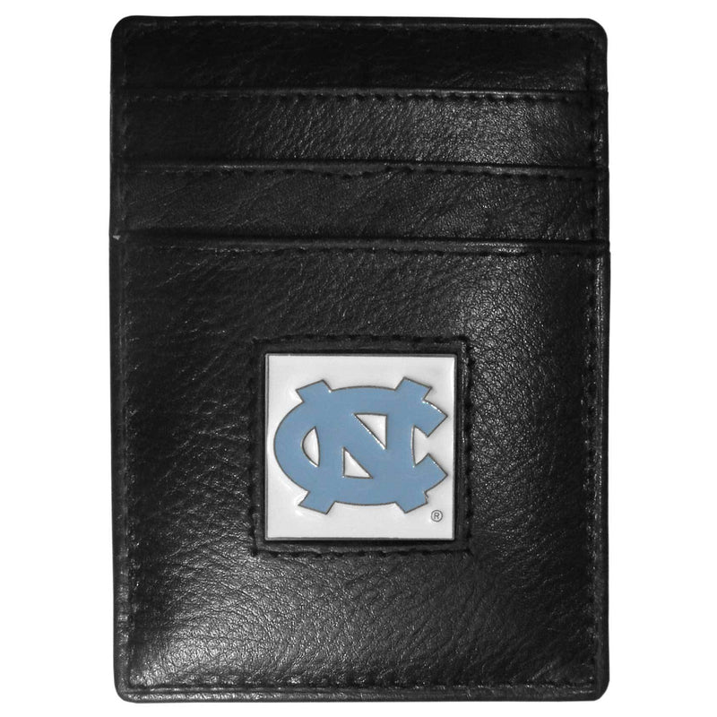 NCAA - N. Carolina Tar Heels Leather Money Clip/Cardholder Packaged in Gift Box-Wallets & Checkbook Covers,Money Clip/Cardholders,Gift Box Packaging,College Money Clip/Cardholders-JadeMoghul Inc.