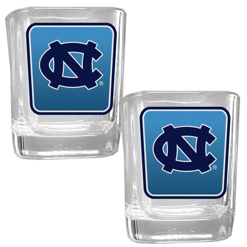 NCAA - N. Carolina Tar Heels Square Glass Shot Glass Set-Beverage Ware,Shot Glass,Graphic Shot Glass,College Graphic Shot Glass,-JadeMoghul Inc.