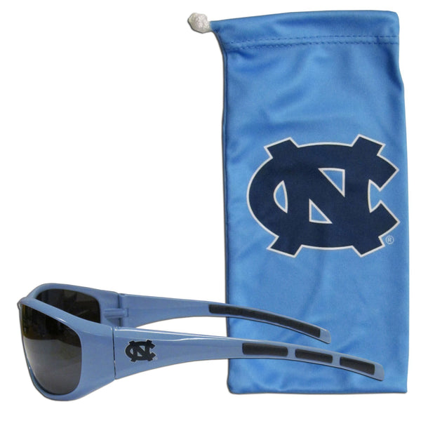 NCAA - N. Carolina Tar Heels Sunglass and Bag Set-Sunglasses, Eyewear & Accessories,Sunglass and Accessory Sets,Sunglass and Bag Sets,College Sunglass and Bag Sets-JadeMoghul Inc.