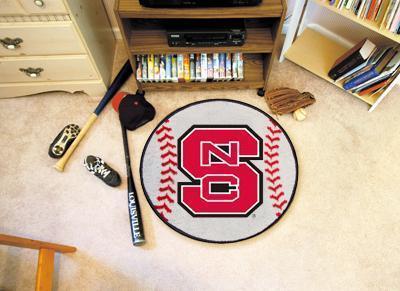 Round Rugs NCAA NC State Baseball Mat 27" diameter