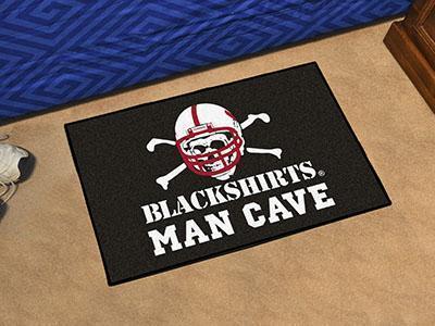 Indoor Outdoor Rugs NCAA Nebraska Blackshirts Man Cave Starter Rug 19"x30"