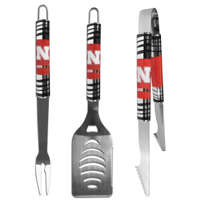 NCAA - Nebraska Cornhuskers 3 pc Tailgater BBQ Set-Tailgating & BBQ Accessories,BBQ Tools,3 pc Tailgater Tool Set,College 3 pc Tailgater Tool Set-JadeMoghul Inc.