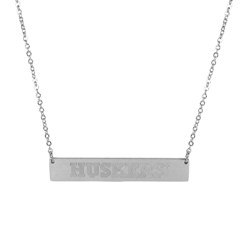 NCAA - Nebraska Cornhuskers Bar Necklace-Jewelry & Accessories,Necklaces,Bar Necklaces,College Bar Necklaces-JadeMoghul Inc.