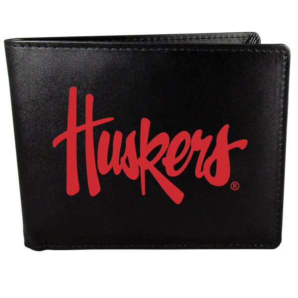NCAA - Nebraska Cornhuskers Bi-fold Wallet Large Logo-Wallets & Checkbook Covers,College Wallets,Nebraska Cornhuskers Wallets-JadeMoghul Inc.