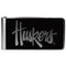 NCAA - Nebraska Cornhuskers Black and Steel Money Clip-Wallets & Checkbook Covers,College Wallets,Nebraska Cornhuskers Wallets-JadeMoghul Inc.