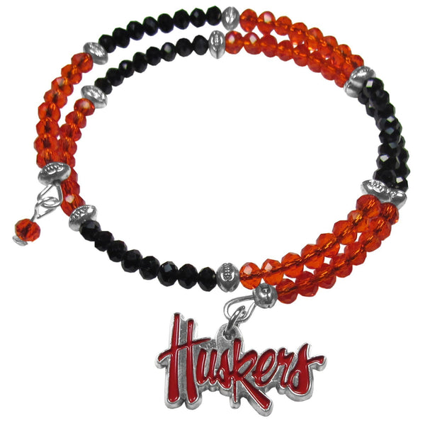 NCAA - Nebraska Cornhuskers Crystal Memory Wire Bracelet-Jewelry & Accessories,College Jewelry,College Bracelets,Crystal Memory Wire Bracelets-JadeMoghul Inc.