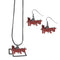 NCAA - Nebraska Cornhuskers Dangle Earrings and State Necklace Set-Jewelry & Accessories,College Jewelry,Nebraska Cornhuskers Jewelry-JadeMoghul Inc.