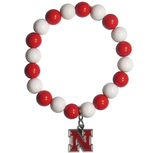 NCAA - Nebraska Cornhuskers Fan Bead Bracelet-Jewelry & Accessories,Bracelets,Fan Bead Bracelets,College Fan Bead Bracelets-JadeMoghul Inc.
