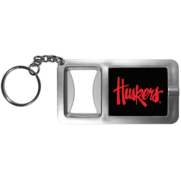 NCAA - Nebraska Cornhuskers Flashlight Key Chain with Bottle Opener-Key Chains,Flashlight Key Chain With Bottle Opener,College Flashlight Key Chain With Bottle Opener-JadeMoghul Inc.
